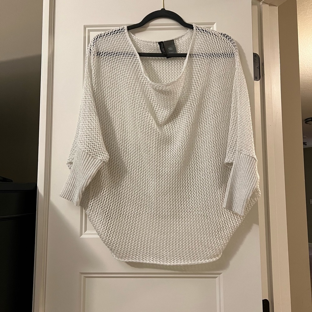 Shimmery Open-weave Sweater
